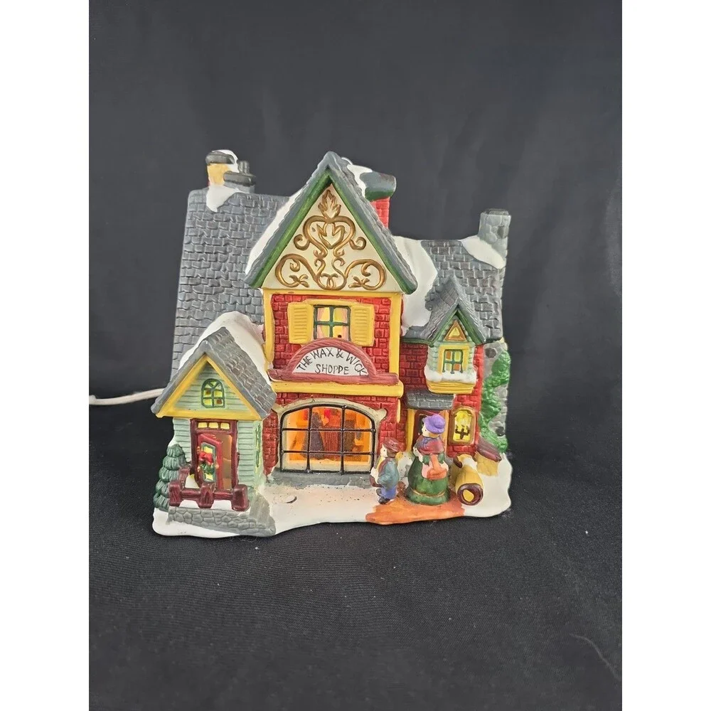 Vintage Santa's Workbench The Wax & Wick Shoppe Christmas Village Tested Working